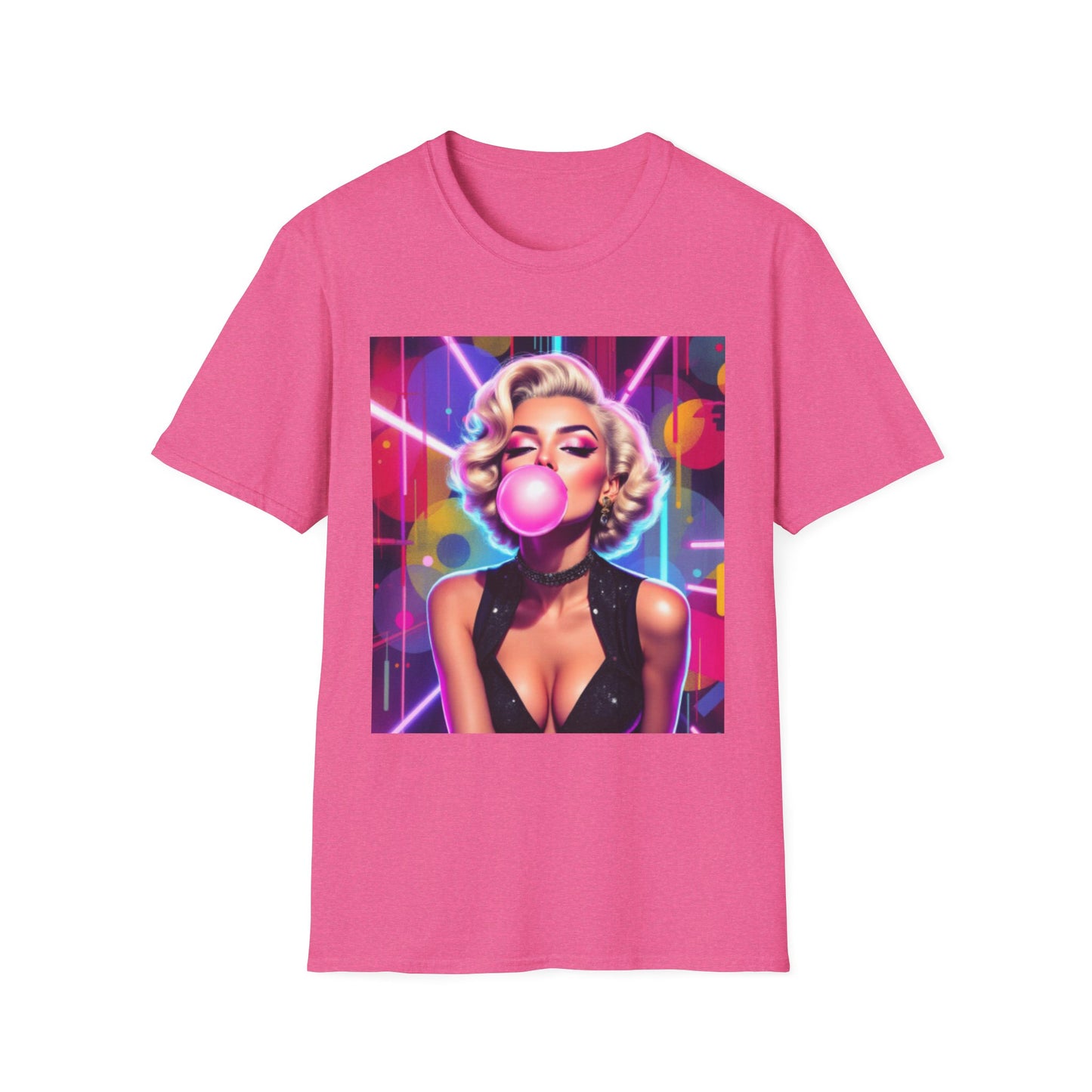 Retro Glam Bubblegum T-Shirt, Pop Culture Tee, Vintage Style Shirt, Gift for Her, 80s Inspired Apparel, Casual Wear