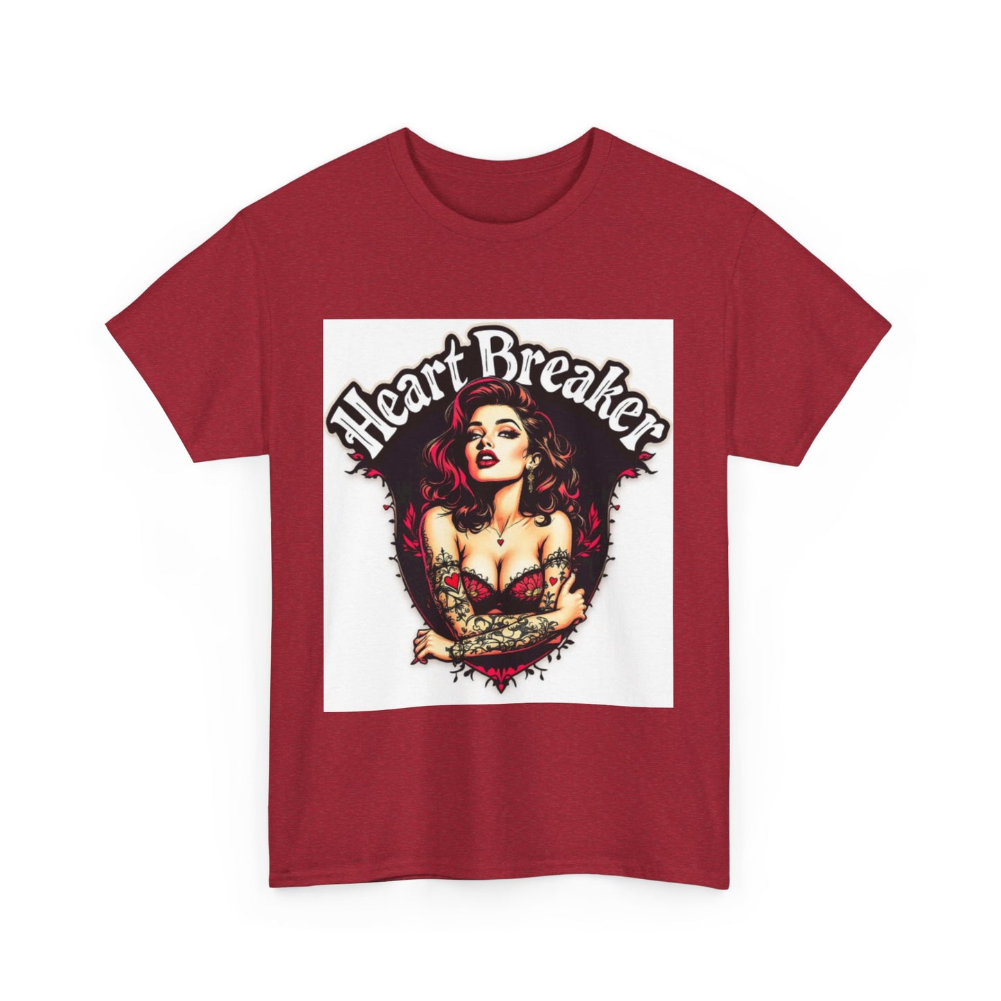 Heartbreaker Unisex Heavy Cotton Tee, Vintage Punk T-Shirt, Casual Wear, Gift for Her, Valentine’s Day, Music Festivals, Heart Graphic Tee