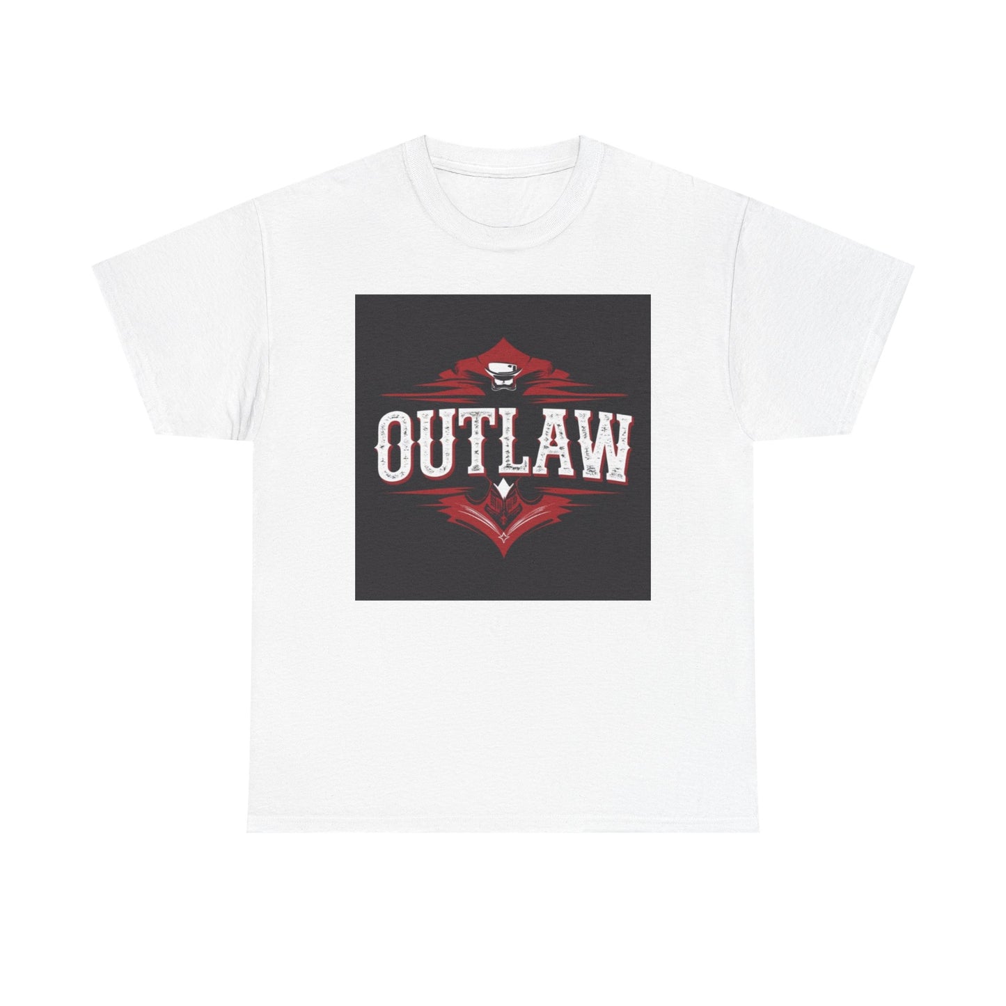 Bold Outlaw Graphic Tee | Unisex Heavy Cotton T-Shirt, Casual Wear, Gift for Bikers, Vintage Style, Everyday Comfort