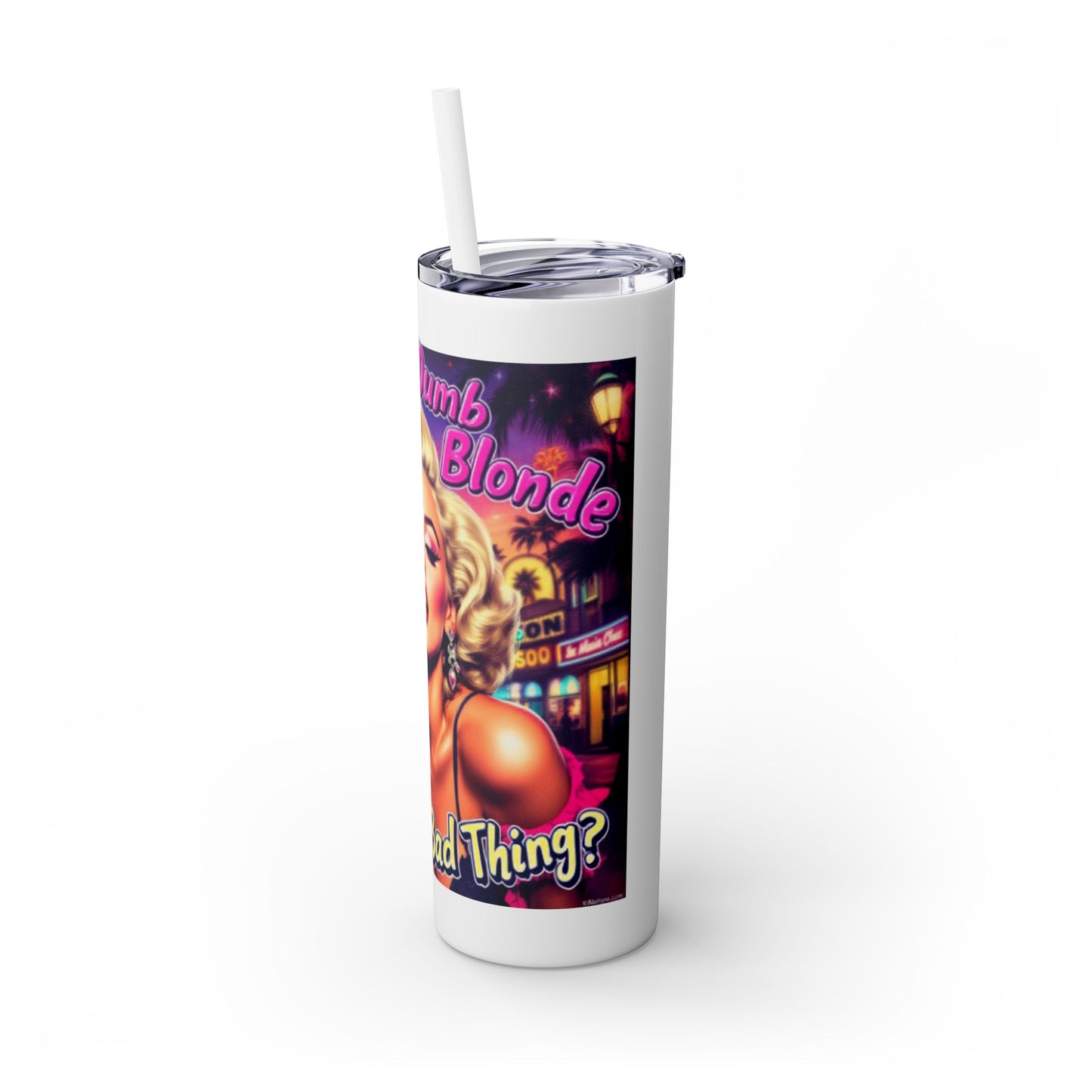Retro Glam Skinny Tumbler - Perfect for Sassy Drink Lovers, Gift for Her, Bachelorette Party, Summer Beckoning