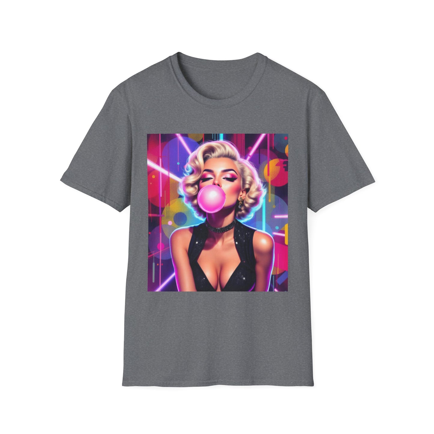 Retro Glam Bubblegum T-Shirt, Pop Culture Tee, Vintage Style Shirt, Gift for Her, 80s Inspired Apparel, Casual Wear