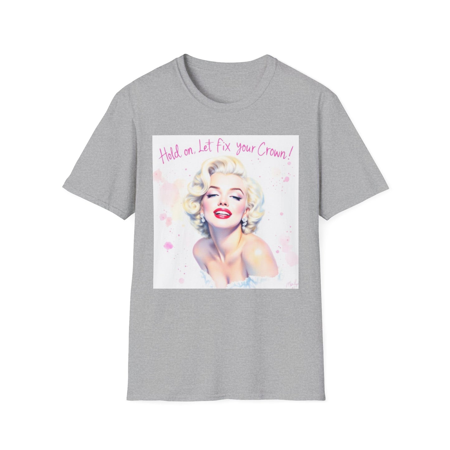 Marilyn Monroe Crown T-Shirt - Unisex Softstyle Tee, Motivational Shirt, Gift for Her, Empowerment Apparel, Vintage Style Clothing