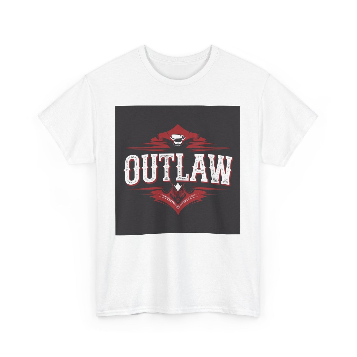 Bold Outlaw Graphic Tee | Unisex Heavy Cotton T-Shirt, Casual Wear, Gift for Bikers, Vintage Style, Everyday Comfort