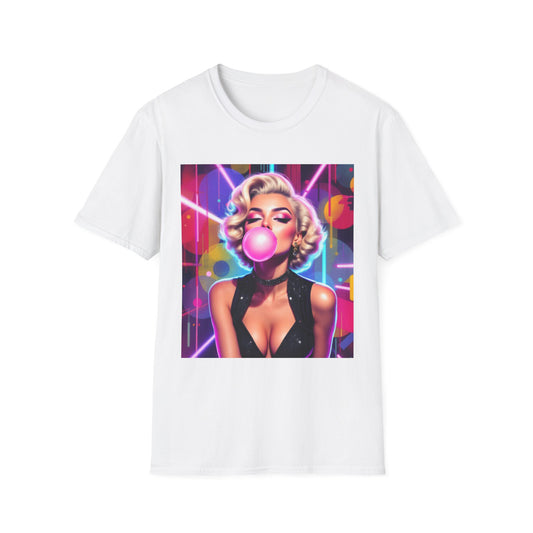 Retro Glam Bubblegum T-Shirt, Pop Culture Tee, Vintage Style Shirt, Gift for Her, 80s Inspired Apparel, Casual Wear