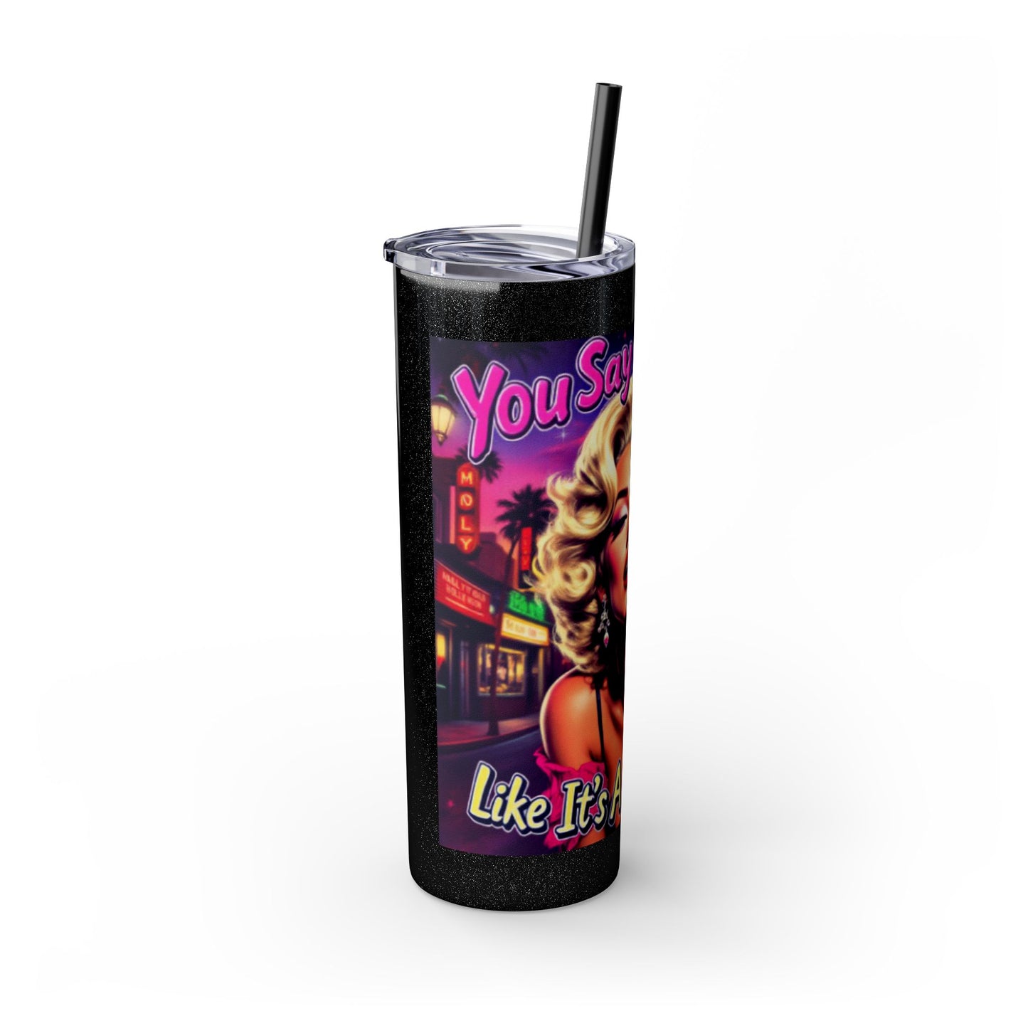 Retro Glam Skinny Tumbler - Perfect for Sassy Drink Lovers, Gift for Her, Bachelorette Party, Summer Beckoning