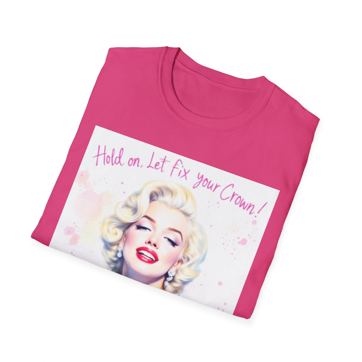 Marilyn Monroe Crown T-Shirt - Unisex Softstyle Tee, Motivational Shirt, Gift for Her, Empowerment Apparel, Vintage Style Clothing