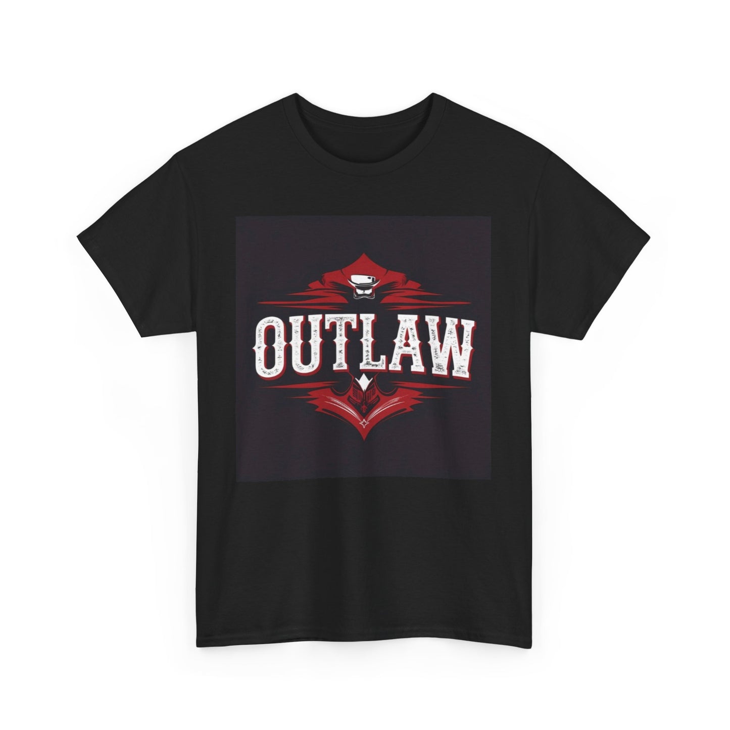 Bold Outlaw Graphic Tee | Unisex Heavy Cotton T-Shirt, Casual Wear, Gift for Bikers, Vintage Style, Everyday Comfort