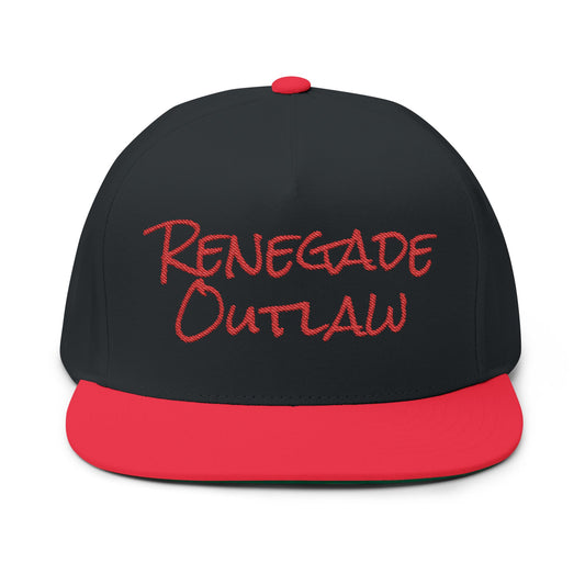 Renegade Outlaw Flat Bill Cap, Urban Style Hat, Bold Fashion Accessory, Perfect Gift for Hikers, Adventurers, Festive Events