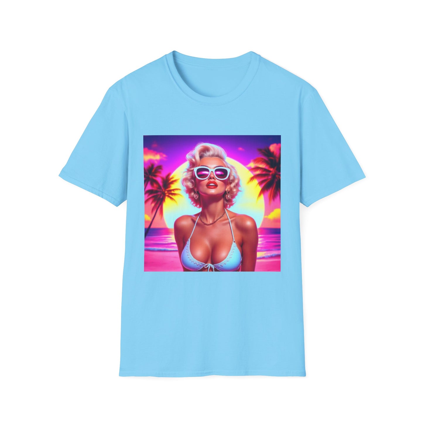 Tropical Sunset T-Shirt, Summer Fashion, Beach Vibes, Cute Gift for Her, Vacation Outfit, Retro Style Tee