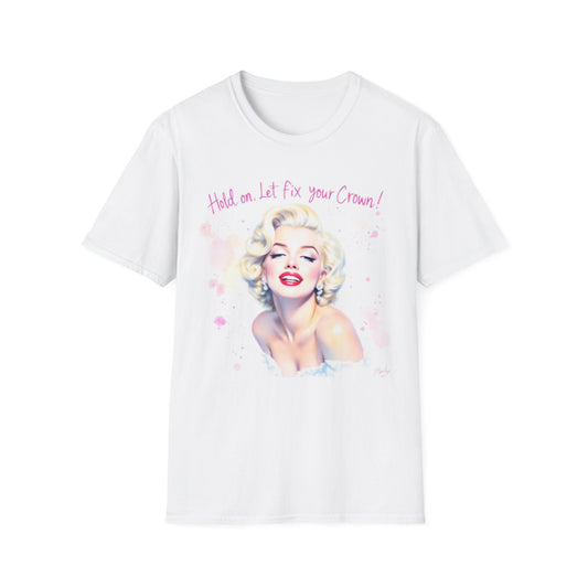 Marilyn Monroe Crown T-Shirt - Unisex Softstyle Tee, Motivational Shirt, Gift for Her, Empowerment Apparel, Vintage Style Clothing