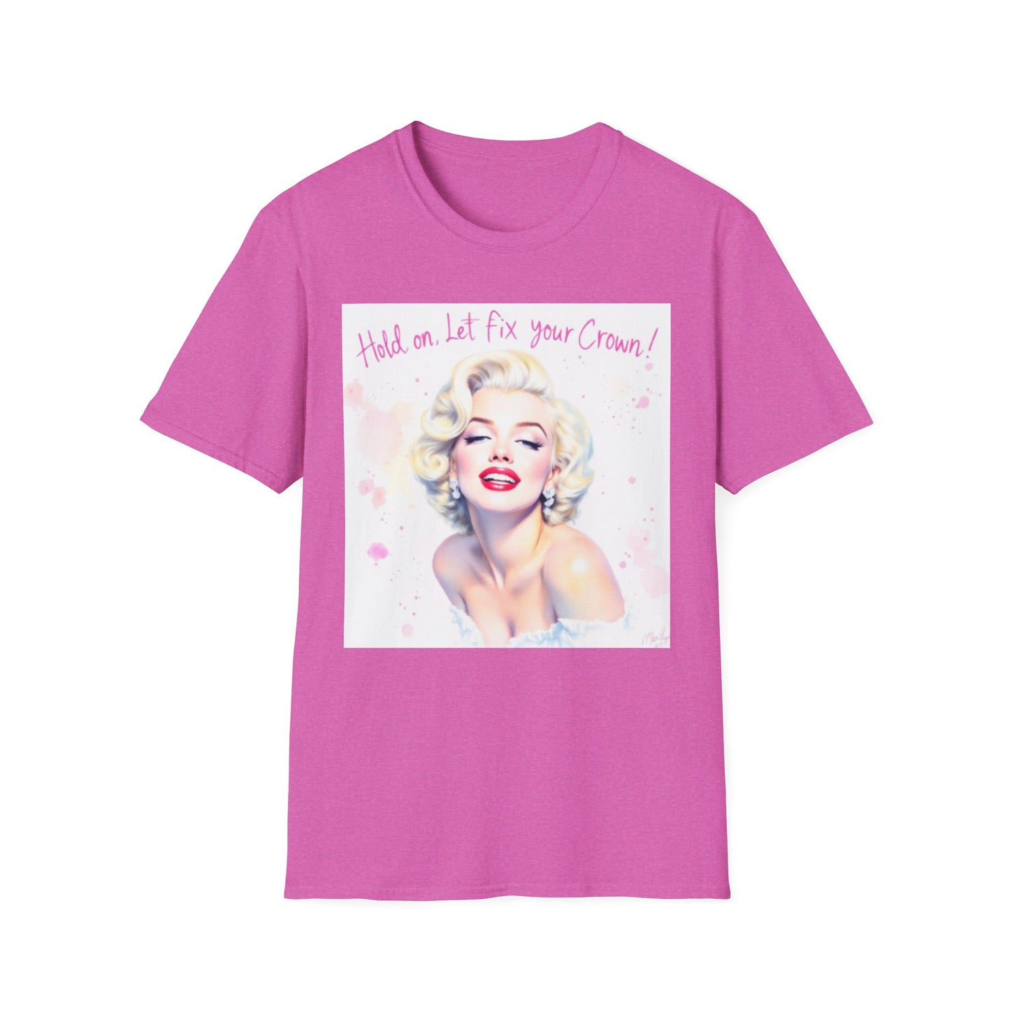 Marilyn Monroe Crown T-Shirt - Unisex Softstyle Tee, Motivational Shirt, Gift for Her, Empowerment Apparel, Vintage Style Clothing