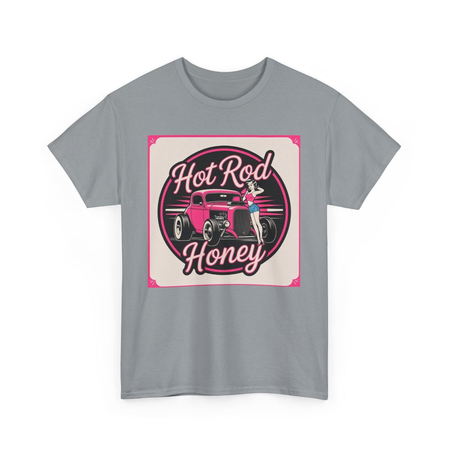 Vintage Hot Rod Honey Tee, Unisex Cotton Shirt, Car Lover Gift, Retro Graphic Tee, Customizable Auto Apparel