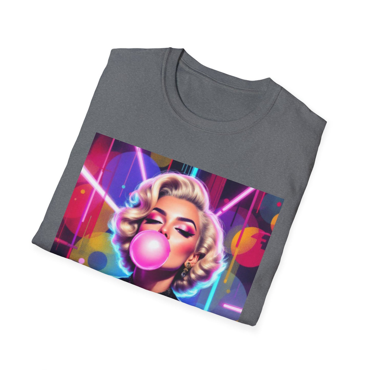 Retro Glam Bubblegum T-Shirt, Pop Culture Tee, Vintage Style Shirt, Gift for Her, 80s Inspired Apparel, Casual Wear