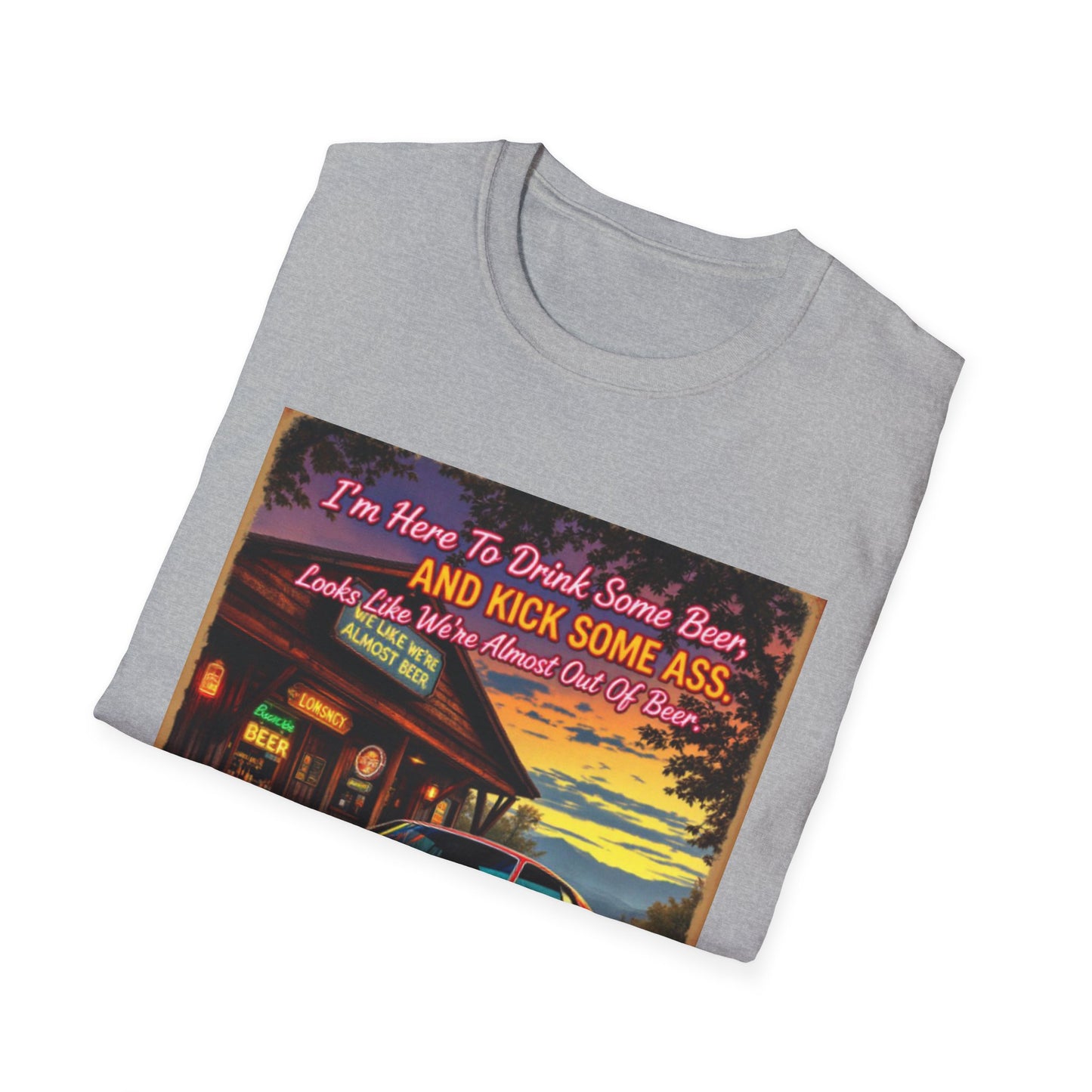 Unisex Softstyle T-Shirt with Bold Quote, Funny Graphic Tee, Gift for Friends, Casual Wear, Barbecue, Weekend Vibes