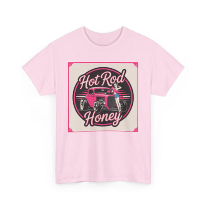 Vintage Hot Rod Honey Tee, Unisex Cotton Shirt, Car Lover Gift, Retro Graphic Tee, Customizable Auto Apparel