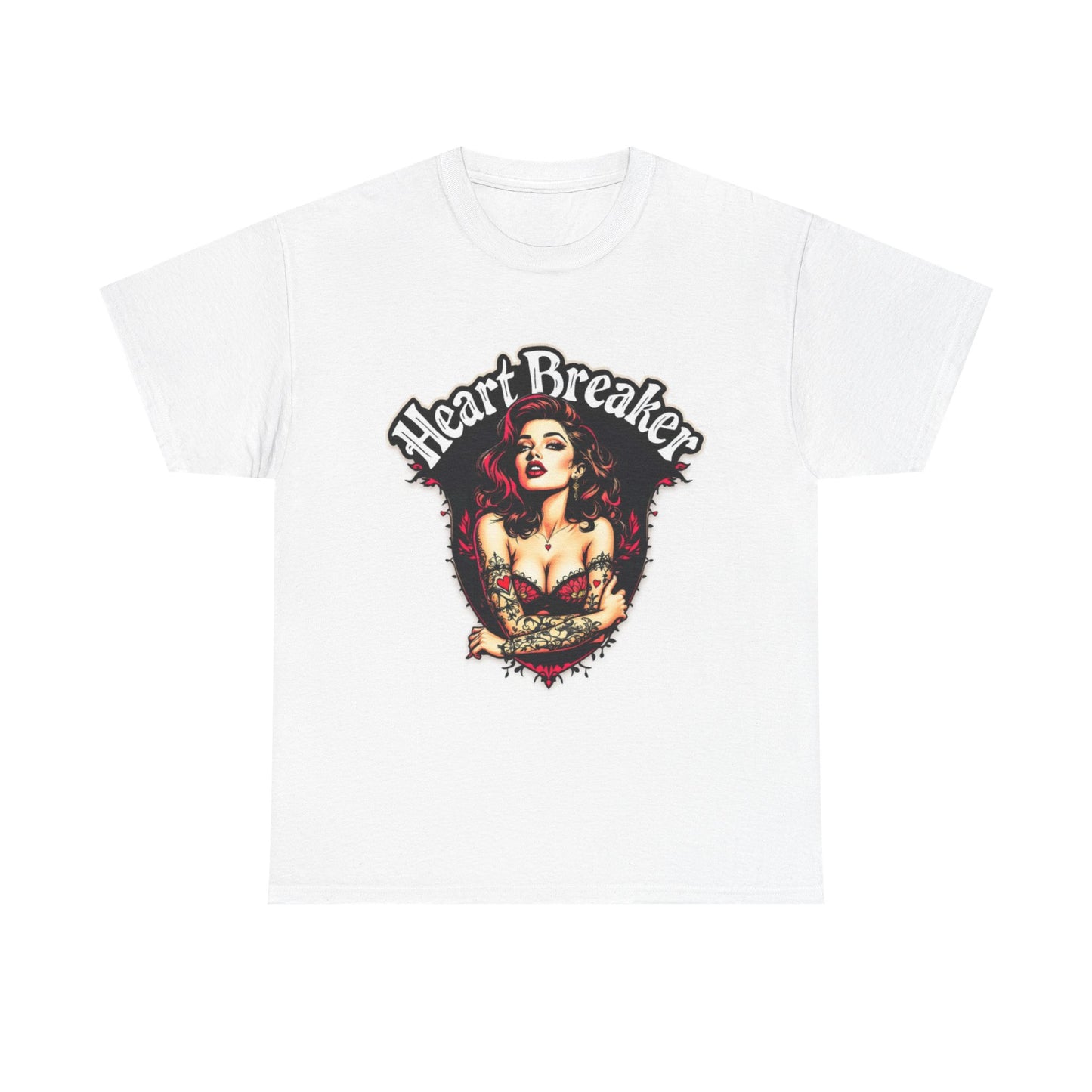 Heartbreaker Unisex Heavy Cotton Tee, Vintage Punk T-Shirt, Casual Wear, Gift for Her, Valentine’s Day, Music Festivals, Heart Graphic Tee