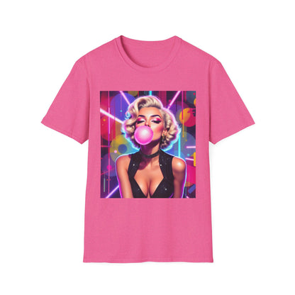 Retro Glam Bubblegum T-Shirt, Pop Culture Tee, Vintage Style Shirt, Gift for Her, 80s Inspired Apparel, Casual Wear