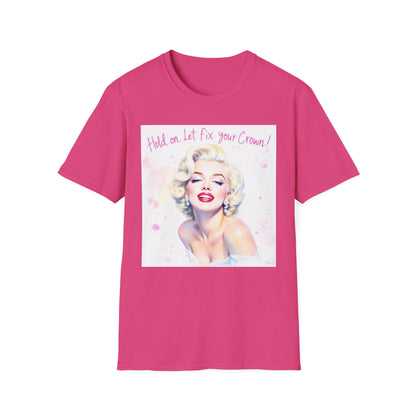Marilyn Monroe Crown T-Shirt - Unisex Softstyle Tee, Motivational Shirt, Gift for Her, Empowerment Apparel, Vintage Style Clothing