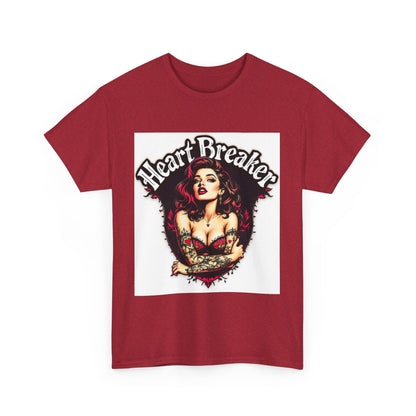 Heartbreaker Unisex Heavy Cotton Tee, Vintage Punk T-Shirt, Casual Wear, Gift for Her, Valentine’s Day, Music Festivals, Heart Graphic Tee