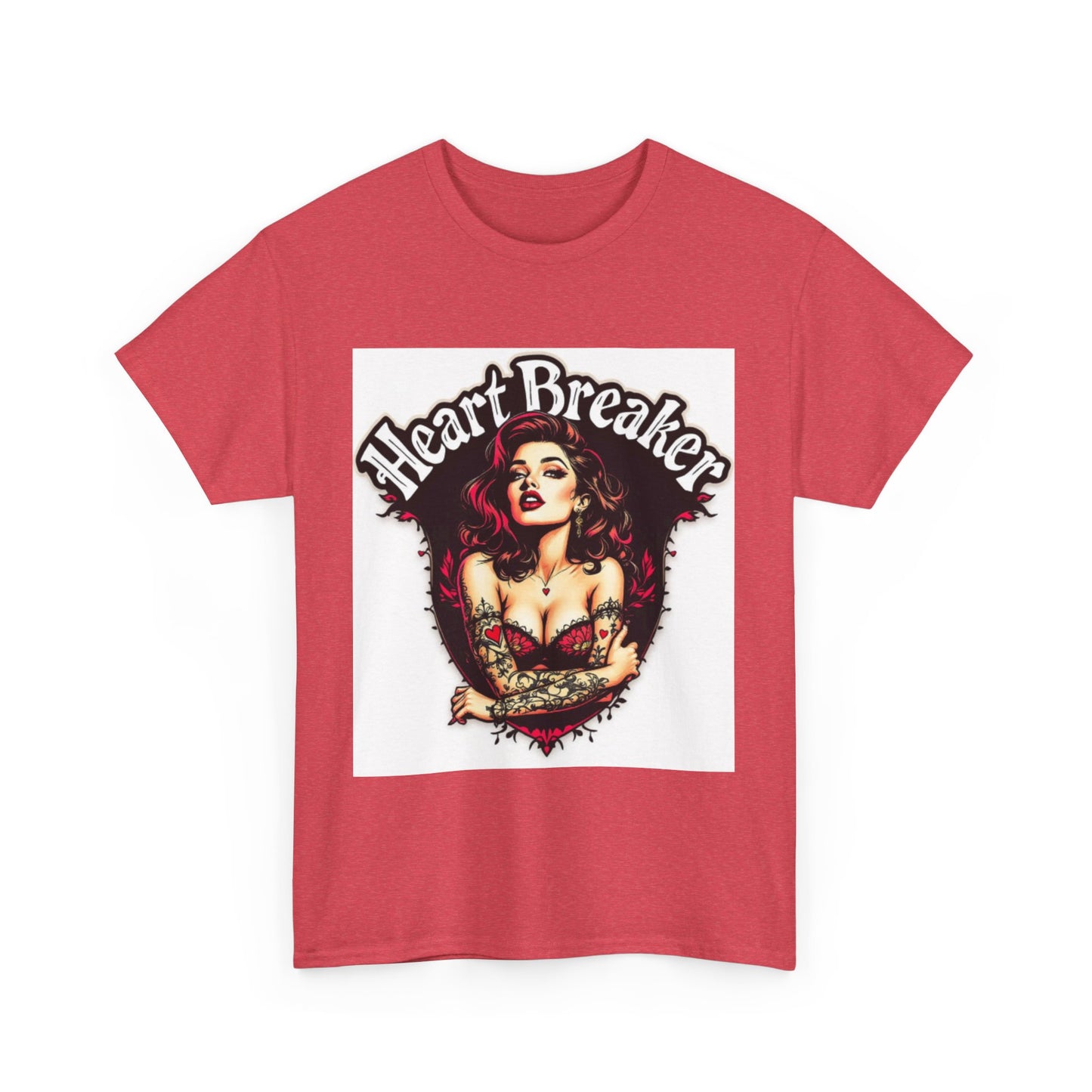 Heartbreaker Unisex Heavy Cotton Tee, Vintage Punk T-Shirt, Casual Wear, Gift for Her, Valentine’s Day, Music Festivals, Heart Graphic Tee