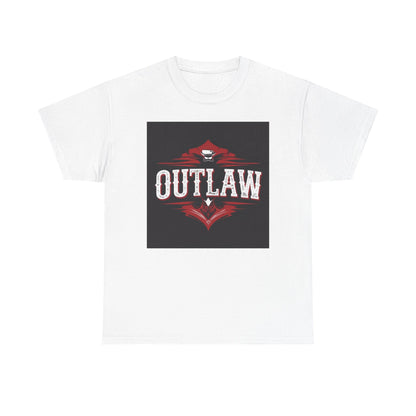Bold Outlaw Graphic Tee | Unisex Heavy Cotton T-Shirt, Casual Wear, Gift for Bikers, Vintage Style, Everyday Comfort