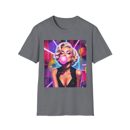 Retro Glam Bubblegum T-Shirt, Pop Culture Tee, Vintage Style Shirt, Gift for Her, 80s Inspired Apparel, Casual Wear