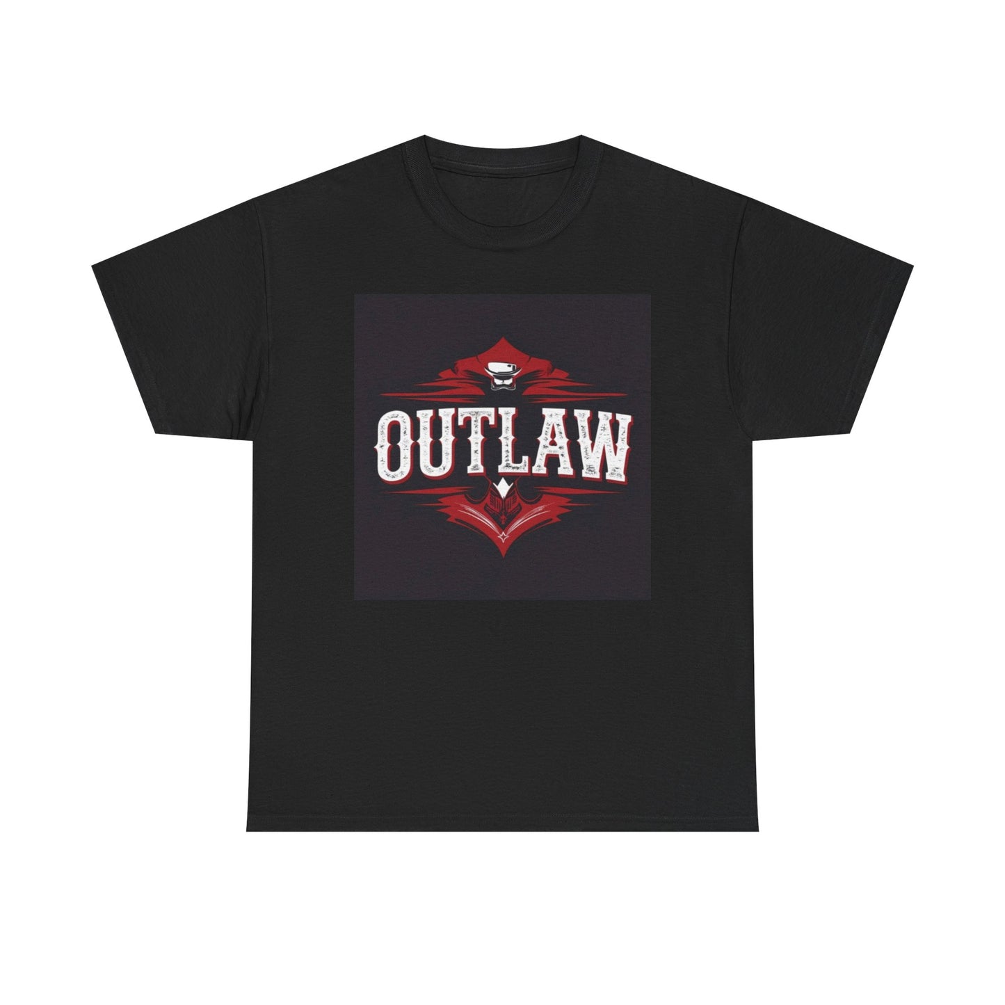 Bold Outlaw Graphic Tee | Unisex Heavy Cotton T-Shirt, Casual Wear, Gift for Bikers, Vintage Style, Everyday Comfort