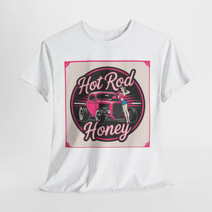 Vintage Hot Rod Honey Tee, Unisex Cotton Shirt, Car Lover Gift, Retro Graphic Tee, Customizable Auto Apparel
