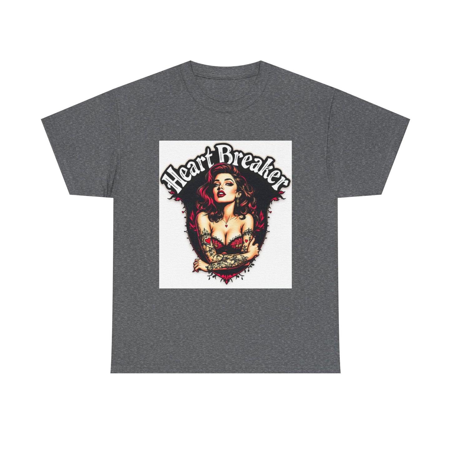 Heartbreaker Unisex Heavy Cotton Tee, Vintage Punk T-Shirt, Casual Wear, Gift for Her, Valentine’s Day, Music Festivals, Heart Graphic Tee
