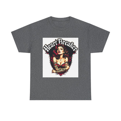 Heartbreaker Unisex Heavy Cotton Tee, Vintage Punk T-Shirt, Casual Wear, Gift for Her, Valentine’s Day, Music Festivals, Heart Graphic Tee