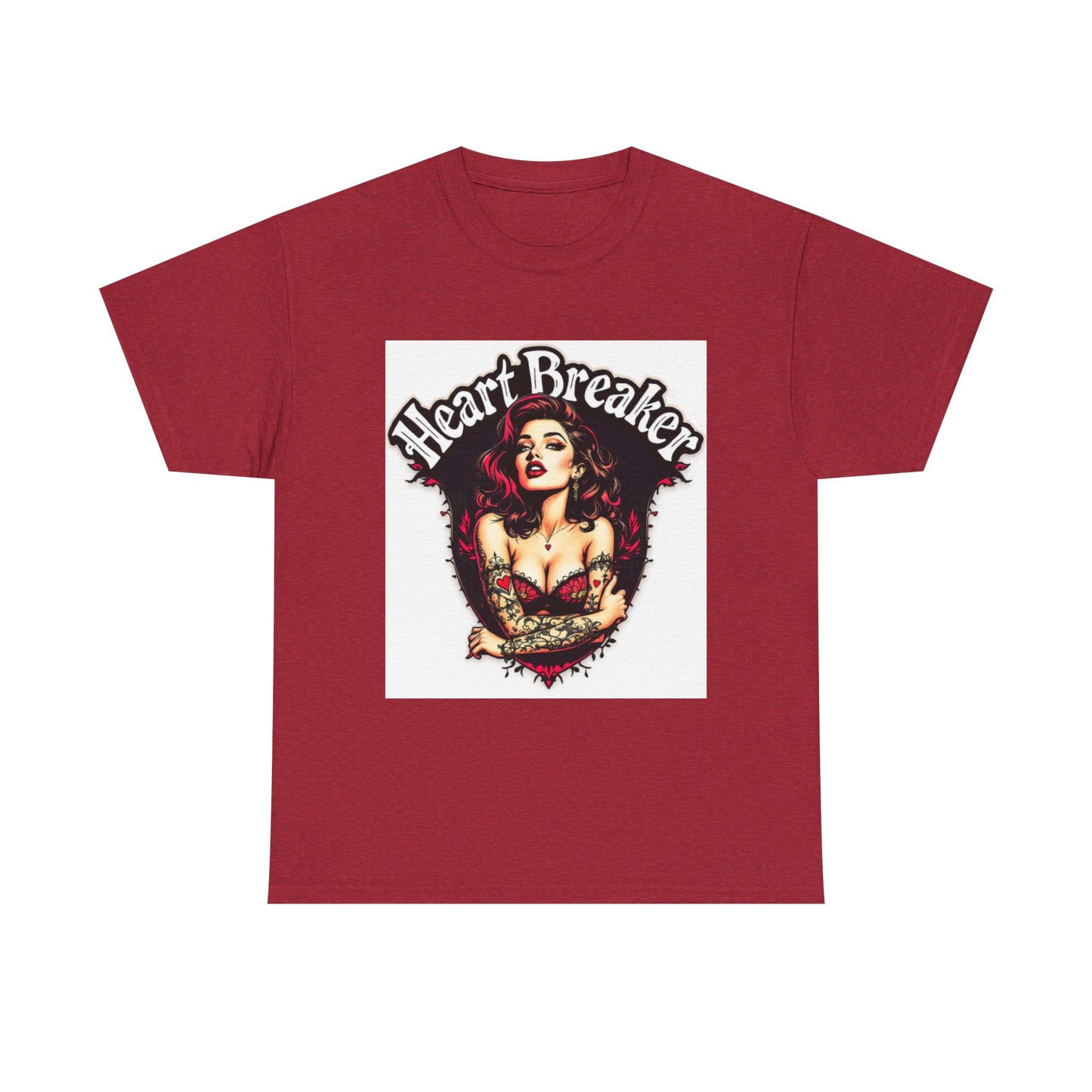 Heartbreaker Unisex Heavy Cotton Tee, Vintage Punk T-Shirt, Casual Wear, Gift for Her, Valentine’s Day, Music Festivals, Heart Graphic Tee