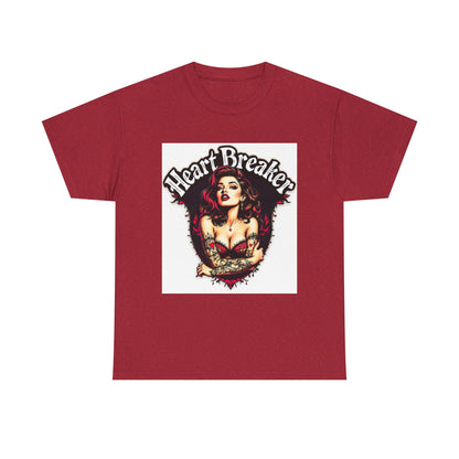 Heartbreaker Unisex Heavy Cotton Tee, Vintage Punk T-Shirt, Casual Wear, Gift for Her, Valentine’s Day, Music Festivals, Heart Graphic Tee