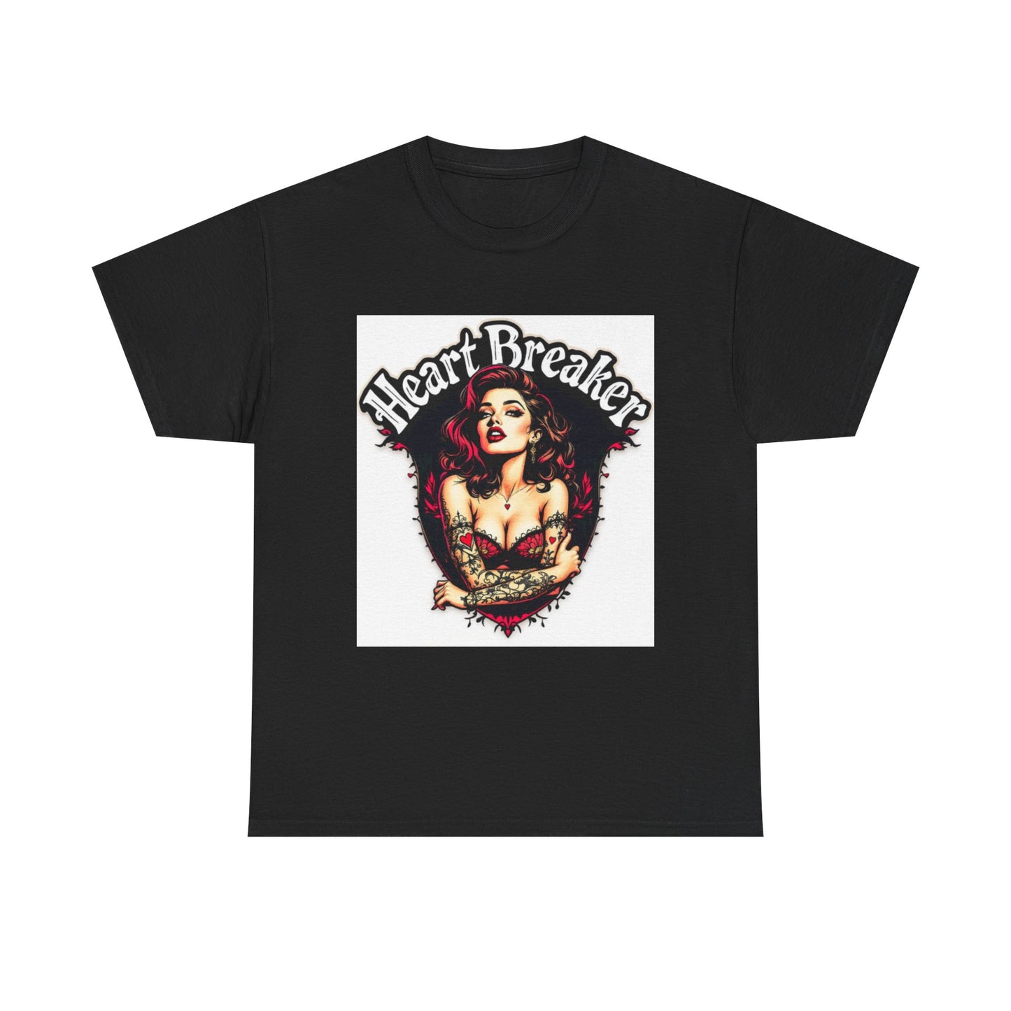 Heartbreaker Unisex Heavy Cotton Tee, Vintage Punk T-Shirt, Casual Wear, Gift for Her, Valentine’s Day, Music Festivals, Heart Graphic Tee