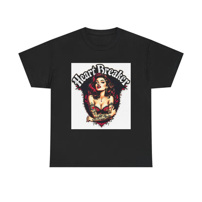 Heartbreaker Unisex Heavy Cotton Tee, Vintage Punk T-Shirt, Casual Wear, Gift for Her, Valentine’s Day, Music Festivals, Heart Graphic Tee