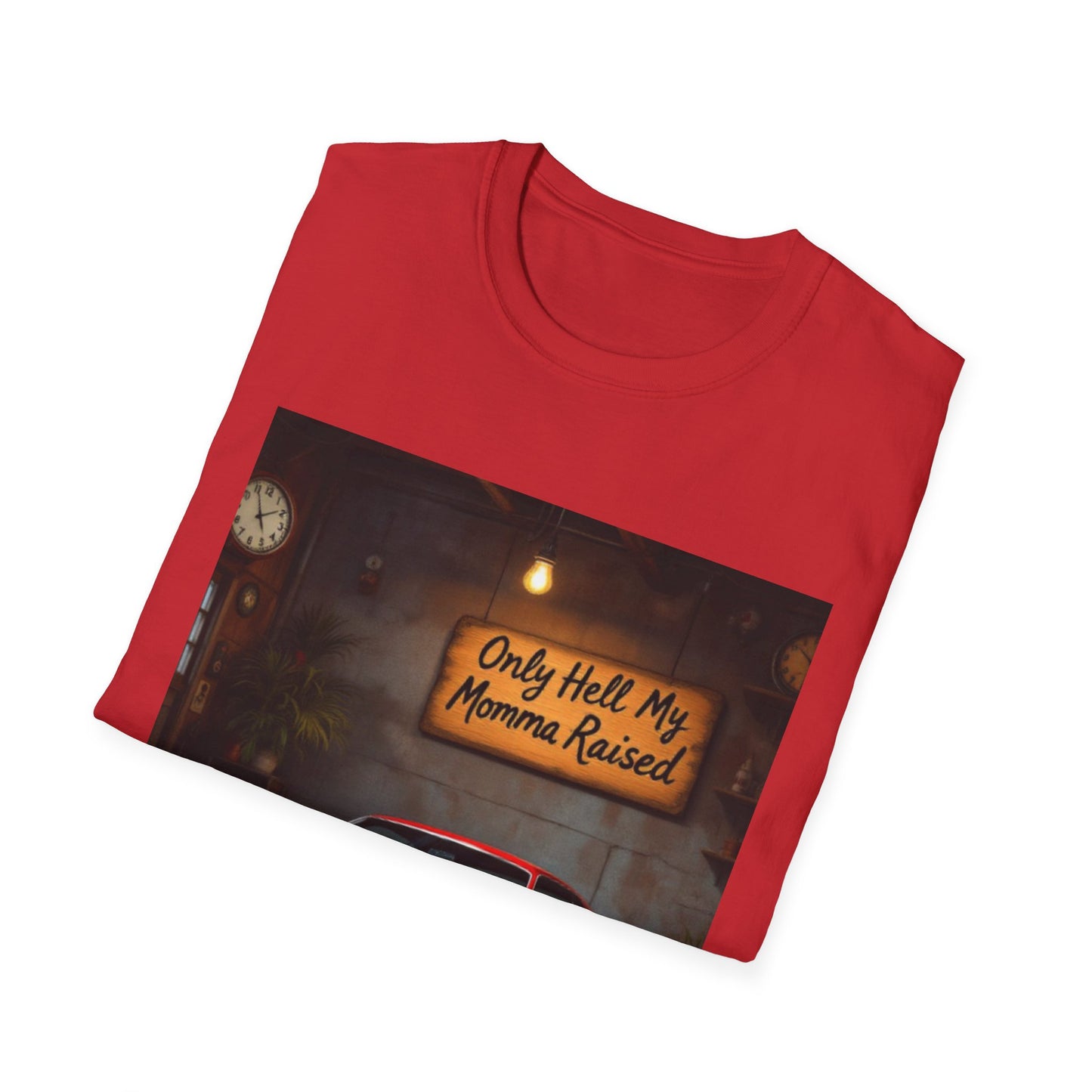 Mama Raised Only Hell Unisex T-Shirt, Funny T-Shirt, Gift for Car Lovers, Automotive Humor, Casual Wear, Birthday Gift
