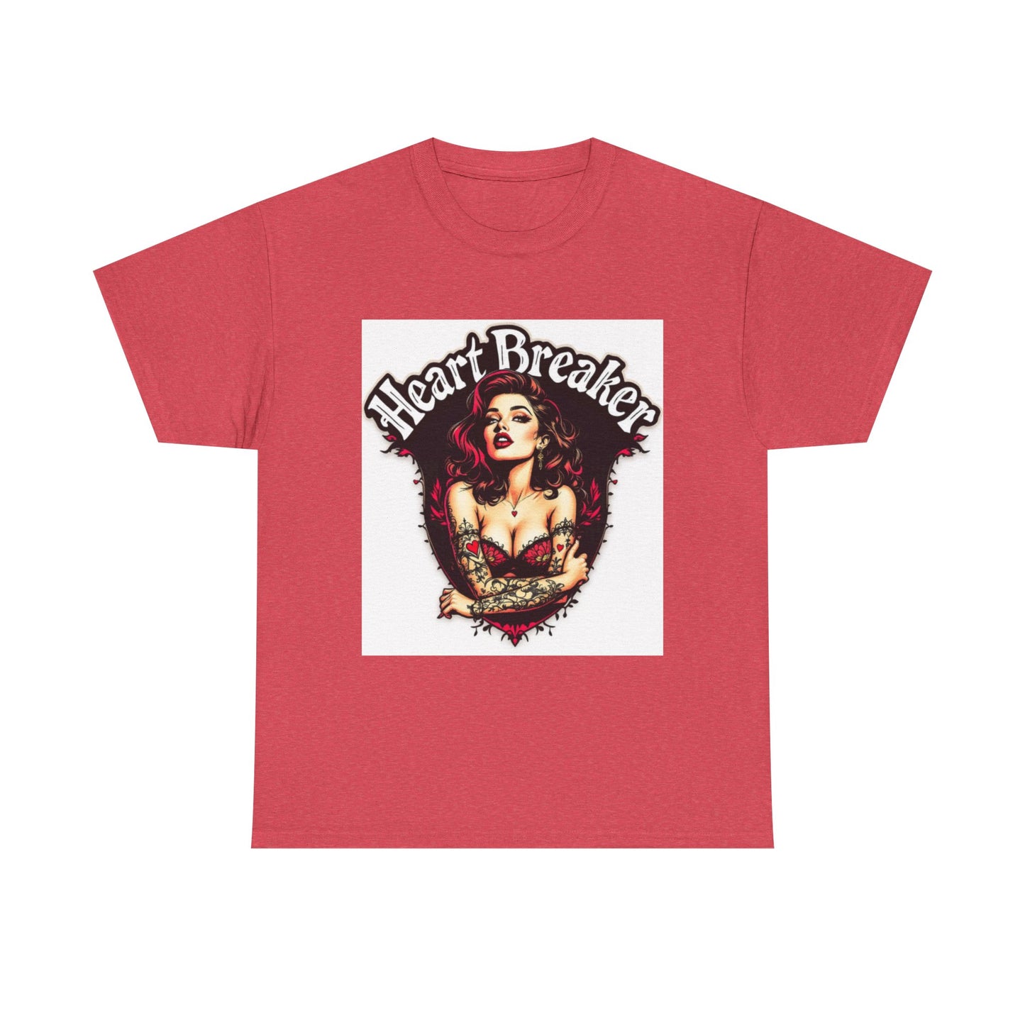 Heartbreaker Unisex Heavy Cotton Tee, Vintage Punk T-Shirt, Casual Wear, Gift for Her, Valentine’s Day, Music Festivals, Heart Graphic Tee