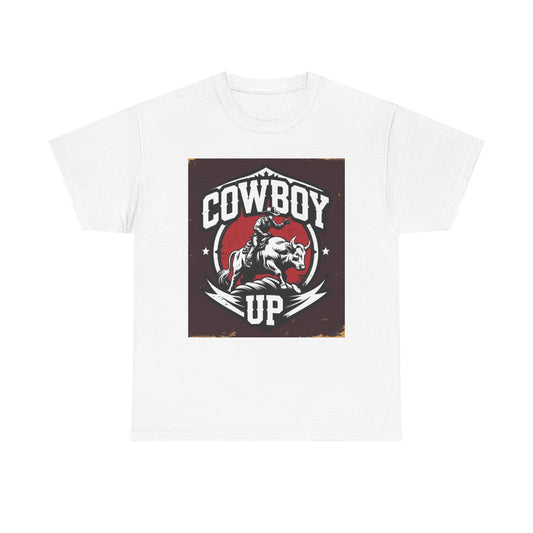 Cowboy Up Unisex Heavy Cotton Tee - Western Style Shirt for Rodeo Lovers, Gifts for Cowgirls and Cowboys, Casual Summer Wear, Vintage [...]