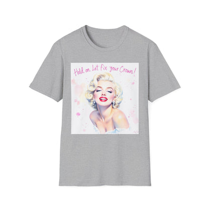 Marilyn Monroe Crown T-Shirt - Unisex Softstyle Tee, Motivational Shirt, Gift for Her, Empowerment Apparel, Vintage Style Clothing
