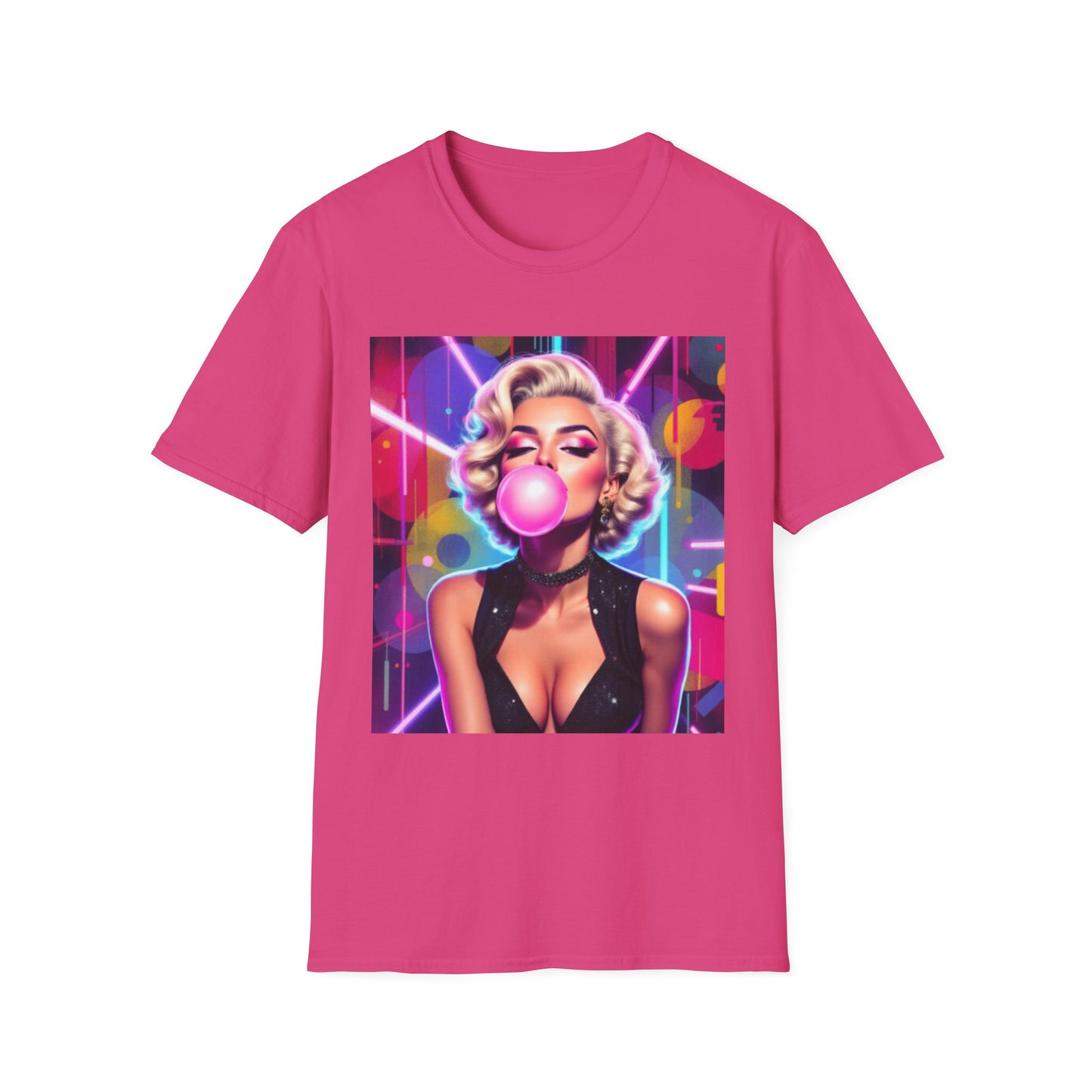 Retro Glam Bubblegum T-Shirt, Pop Culture Tee, Vintage Style Shirt, Gift for Her, 80s Inspired Apparel, Casual Wear