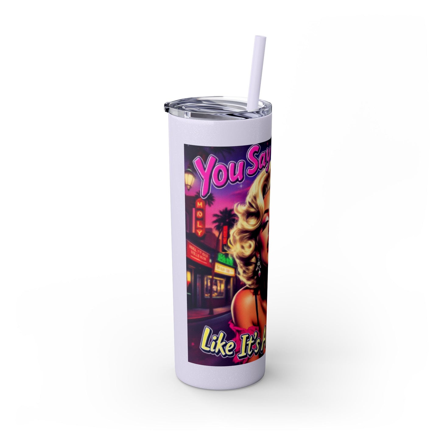 Retro Glam Skinny Tumbler - Perfect for Sassy Drink Lovers, Gift for Her, Bachelorette Party, Summer Beckoning