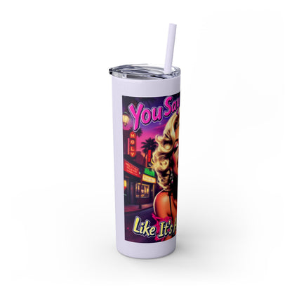 Retro Glam Skinny Tumbler - Perfect for Sassy Drink Lovers, Gift for Her, Bachelorette Party, Summer Beckoning