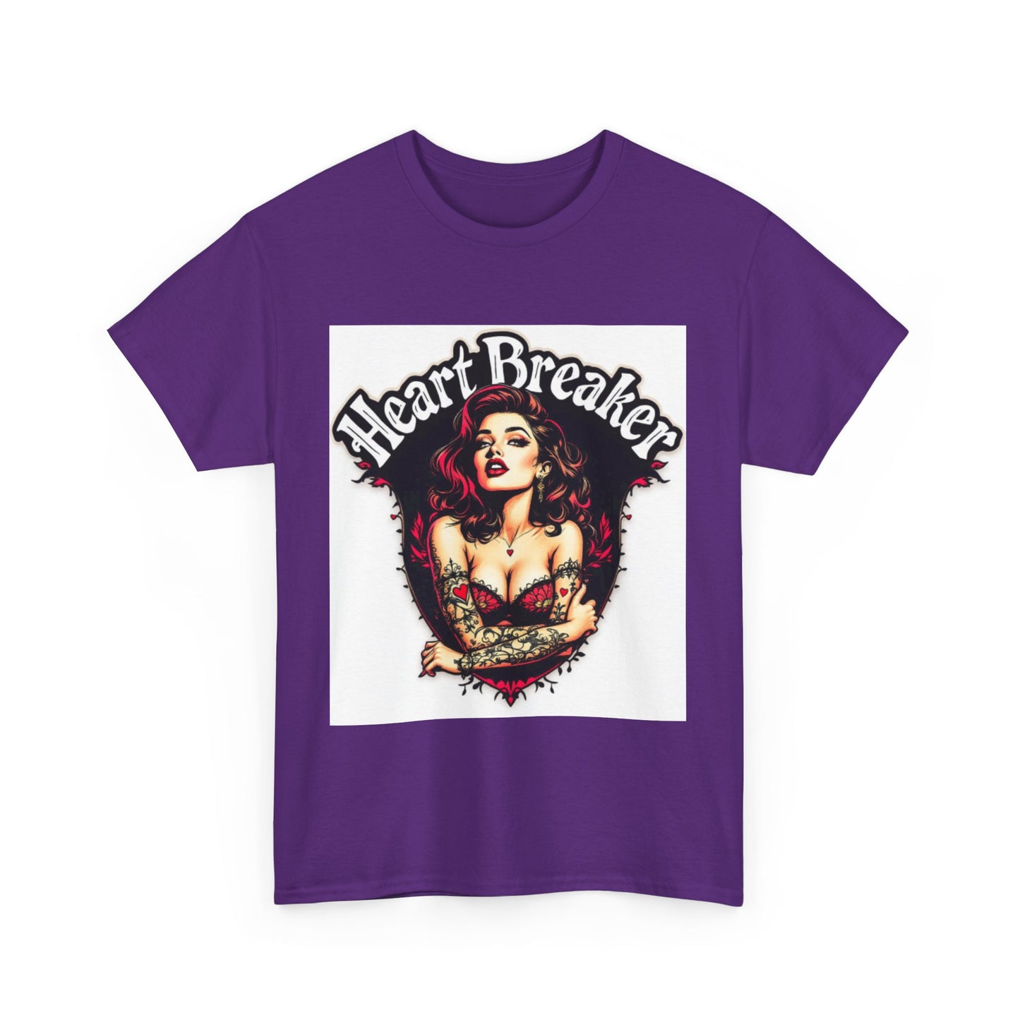 Heartbreaker Unisex Heavy Cotton Tee, Vintage Punk T-Shirt, Casual Wear, Gift for Her, Valentine’s Day, Music Festivals, Heart Graphic Tee