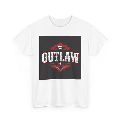 Bold Outlaw Graphic Tee | Unisex Heavy Cotton T-Shirt, Casual Wear, Gift for Bikers, Vintage Style, Everyday Comfort