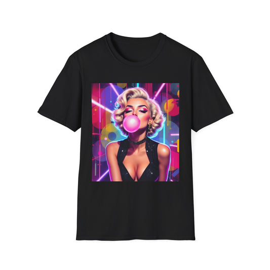 Retro Glam Bubblegum T-Shirt, Pop Culture Tee, Vintage Style Shirt, Gift for Her, 80s Inspired Apparel, Casual Wear