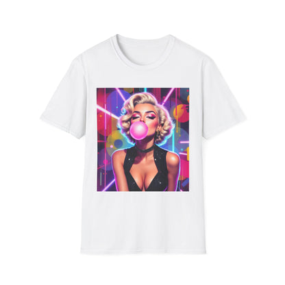 Retro Glam Bubblegum T-Shirt, Pop Culture Tee, Vintage Style Shirt, Gift for Her, 80s Inspired Apparel, Casual Wear