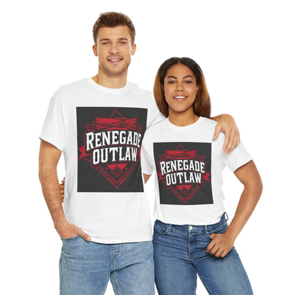 Renegade Outlaw Unisex Heavy Cotton Tee | Casual Graphic T-shirt | Unique Streetwear | Gift for Rebels | Trendy Outfit