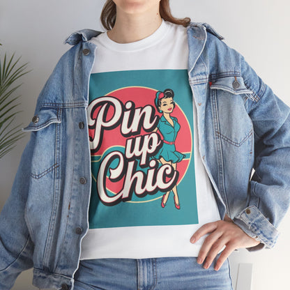 Retro Pin-Up Chic Tee, Vintage Style T-Shirt, Fun Gift for Her, Casual Wear, Party Top, Summer Fashion