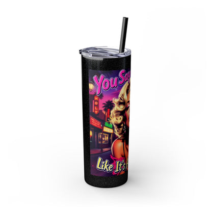 Retro Glam Skinny Tumbler - Perfect for Sassy Drink Lovers, Gift for Her, Bachelorette Party, Summer Beckoning