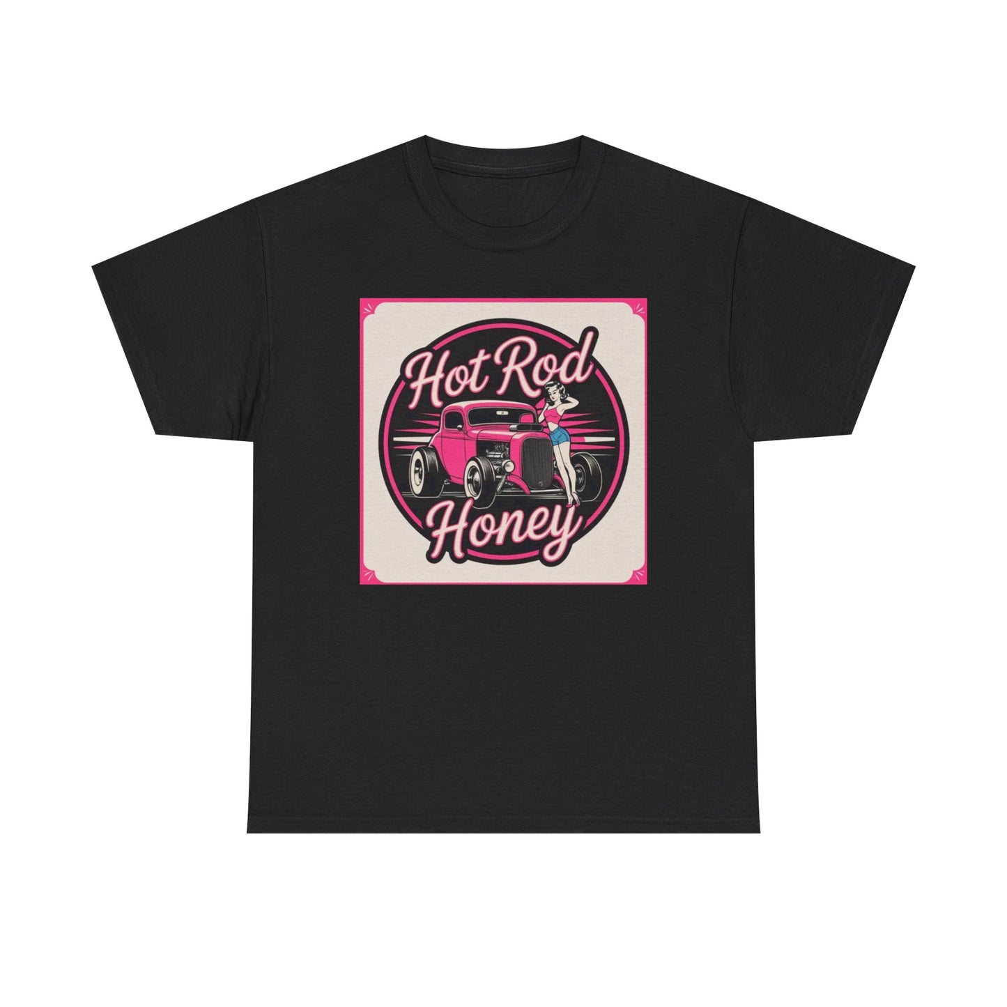 Vintage Hot Rod Honey Tee, Unisex Cotton Shirt, Car Lover Gift, Retro Graphic Tee, Customizable Auto Apparel