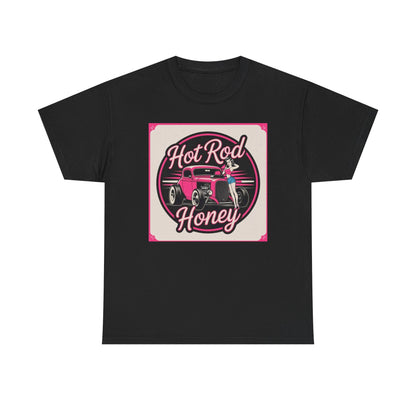Vintage Hot Rod Honey Tee, Unisex Cotton Shirt, Car Lover Gift, Retro Graphic Tee, Customizable Auto Apparel